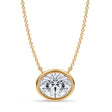 Oval Lab Diamond Solitaire Pendant Necklace 14K Yellow Gold (2.50ct)