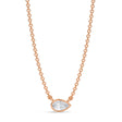 Pear Lab Diamond Solitaire Pendant Necklace 14K Rose Gold (0.25ct)