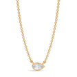 Pear Lab Diamond Solitaire Pendant Necklace 14K Yellow Gold (0.25ct)