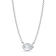 Pear Lab Diamond Solitaire Pendant Necklace 14K White Gold (0.50ct)