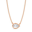 Pear Lab Diamond Solitaire Pendant Necklace 14K Rose Gold (0.75ct)