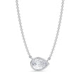 Pear Lab Diamond Solitaire Pendant Necklace 14K White Gold (0.75ct)