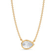 Pear Lab Diamond Solitaire Pendant Necklace 14K Yellow Gold (0.75ct)