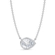 Pear Lab Diamond Solitaire Pendant Necklace 14K White Gold (1.50ct)