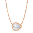 Pear Lab Diamond Solitaire Pendant Necklace 14K Rose Gold (2.00ct)