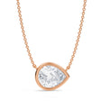 Pear Lab Diamond Solitaire Pendant Necklace 14K Rose Gold (2.50ct)