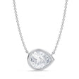 Pear Lab Diamond Solitaire Pendant Necklace 14K White Gold (2.50ct)