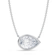Pear Lab Diamond Solitaire Pendant Necklace 14K White Gold (3.00ct)
