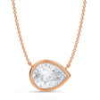 Pear Lab Diamond Solitaire Pendant Necklace 14K Rose Gold (3.50ct)