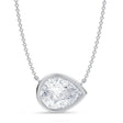 Pear Lab Diamond Solitaire Pendant Necklace 14K White Gold (3.50ct)