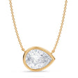 Pear Lab Diamond Solitaire Pendant Necklace 14K Yellow Gold (3.50ct)