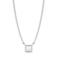 Princess Lab Diamond Solitaire Pendant Necklace 14K White Gold (0.25ct)