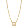 Princess Lab Diamond Solitaire Pendant Necklace 14K Yellow Gold (0.25ct)
