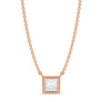 Princess Lab Diamond Solitaire Pendant Necklace 14K Rose Gold (0.50ct)