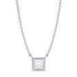 Princess Lab Diamond Solitaire Pendant Necklace 14K White Gold (0.50ct)