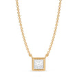Princess Lab Diamond Solitaire Pendant Necklace 14K Yellow Gold (0.50ct)