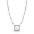 Princess Lab Diamond Solitaire Pendant Necklace 14K White Gold (0.75ct)