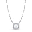 Princess Lab Diamond Solitaire Pendant Necklace 14K White Gold (1.00ct)