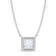 Princess Lab Diamond Solitaire Pendant Necklace 14K White Gold (1.50ct)