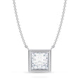 Princess Lab Diamond Solitaire Pendant Necklace 14K White Gold (2.50ct)