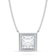Princess Lab Diamond Solitaire Pendant Necklace 14K White Gold (3.50ct)