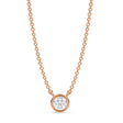 Round Lab Diamond Solitaire Pendant Necklace 14K Rose Gold (0.25ct)