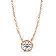 Round Lab Diamond Solitaire Pendant Necklace 14K Rose Gold (0.75ct)