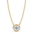 Round Lab Diamond Solitaire Pendant Necklace 14K Yellow Gold (0.75ct)