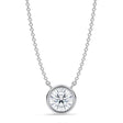 Round Lab Diamond Solitaire Pendant Necklace 14K White Gold (1.00ct)