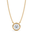 Round Lab Diamond Solitaire Pendant Necklace 14K Yellow Gold (1.00ct)