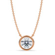 Round Lab Diamond Solitaire Pendant Necklace 14K Rose Gold (1.50ct)