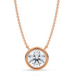Round Lab Diamond Solitaire Pendant Necklace 14K Rose Gold (2.00ct)