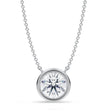 Round Lab Diamond Solitaire Pendant Necklace 14K White Gold (2.00ct)