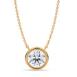Round Lab Diamond Solitaire Pendant Necklace 14K Yellow Gold (2.00ct)