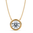Round Lab Diamond Solitaire Pendant Necklace 14K Yellow Gold (3.00ct)
