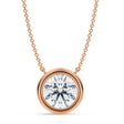 Round Lab Diamond Solitaire Pendant Necklace 14K Rose Gold (3.50ct)