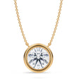 Round Lab Diamond Solitaire Pendant Necklace 14K Yellow Gold (3.50ct)