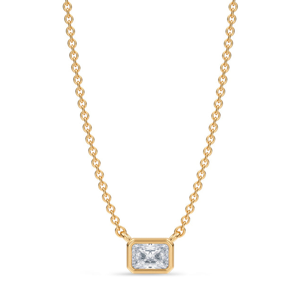 Radiant Lab Diamond Solitaire Pendant Necklace 14K Yellow Gold (0.25ct)