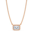 Radiant Lab Diamond Solitaire Pendant Necklace 14K Rose Gold (0.75ct)
