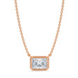 Radiant Lab Diamond Solitaire Pendant Necklace 14K Rose Gold (1.00ct)