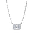 Radiant Lab Diamond Solitaire Pendant Necklace 14K White Gold (1.00ct)