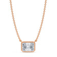 Radiant Lab Diamond Solitaire Pendant Necklace 14K Rose Gold (1.50ct)