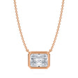 Radiant Lab Diamond Solitaire Pendant Necklace 14K Rose Gold (2.00ct)
