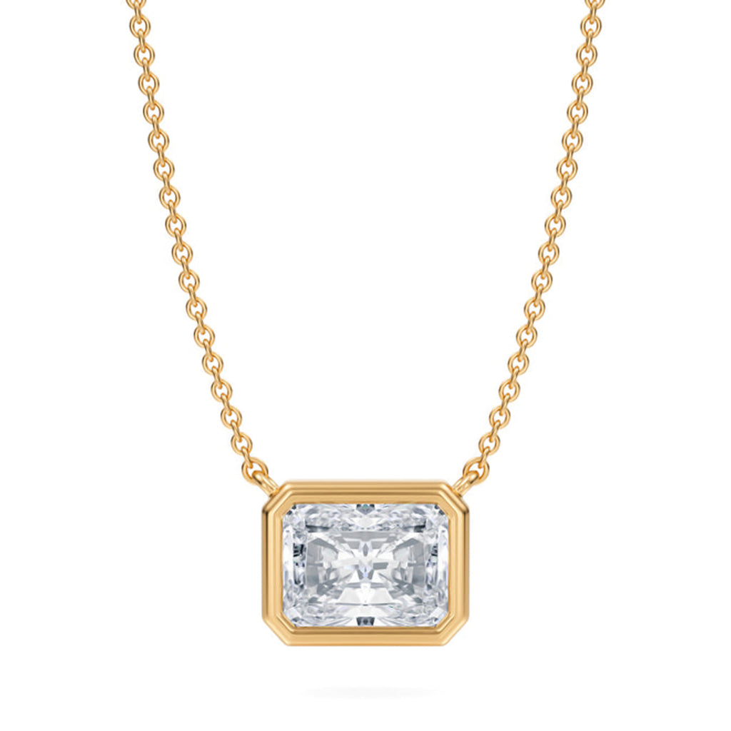 Radiant Lab Diamond Solitaire Pendant Necklace 14K Yellow Gold (2.00ct)