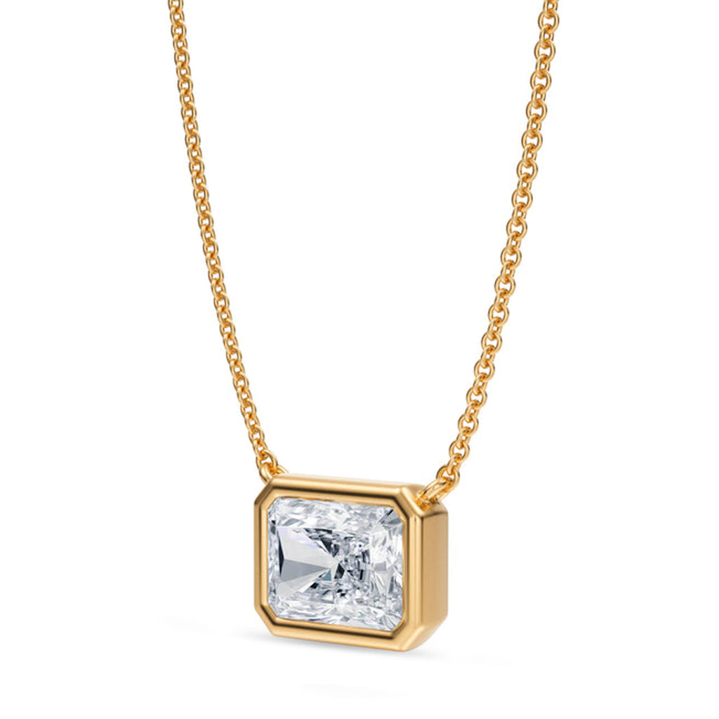 Radiant Lab Diamond Solitaire Pendant Necklace 14K Yellow Gold (2.00ct)