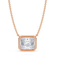 Radiant Lab Diamond Solitaire Pendant Necklace 14K Rose Gold (3.00ct)
