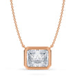Radiant Lab Diamond Solitaire Pendant Necklace 14K Rose Gold (3.50ct)