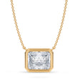 Radiant Lab Diamond Solitaire Pendant Necklace 14K Yellow Gold (3.50ct)