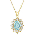 Aquamarine & Diamond Accented Pendant Necklace 14k Yellow Gold (1.70ctw)