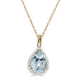 Pear Shaped Aquamarine Pendant Necklace 14k Yellow Gold (0.60ct)